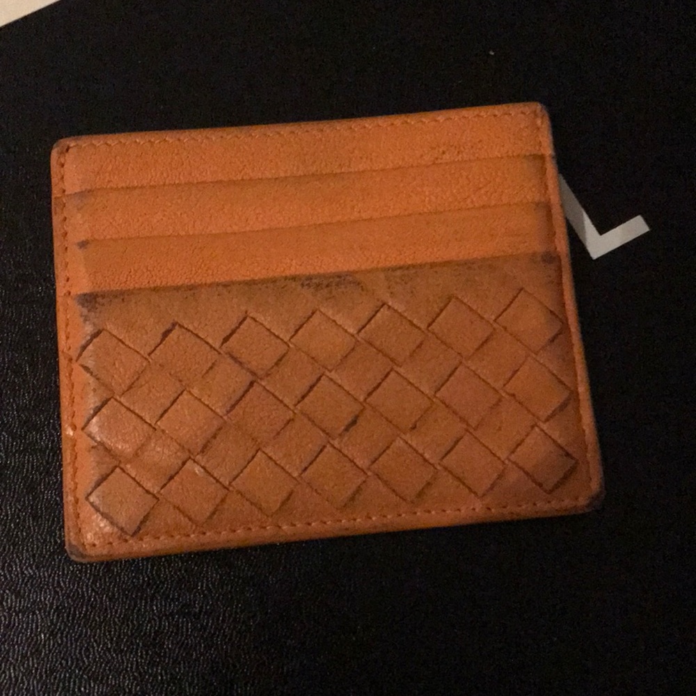 Bottega Veneta yellow card holder